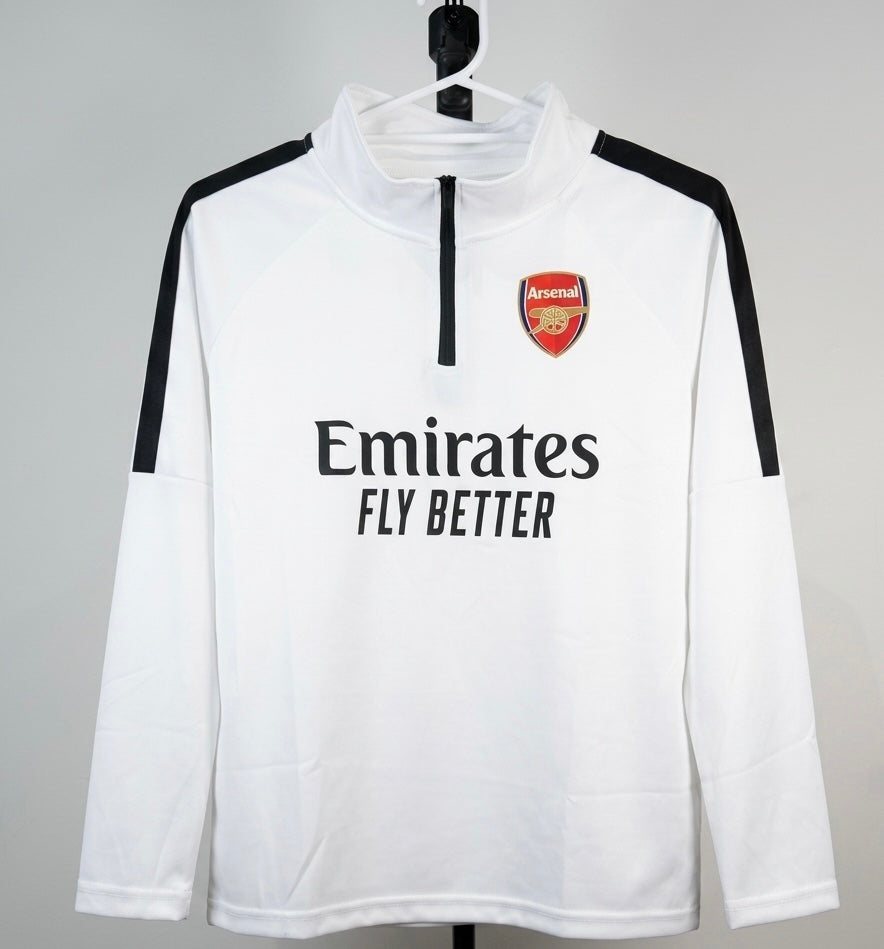 Arsenal F.C. Training Half-Zip Jersey - Long Sleeves - White