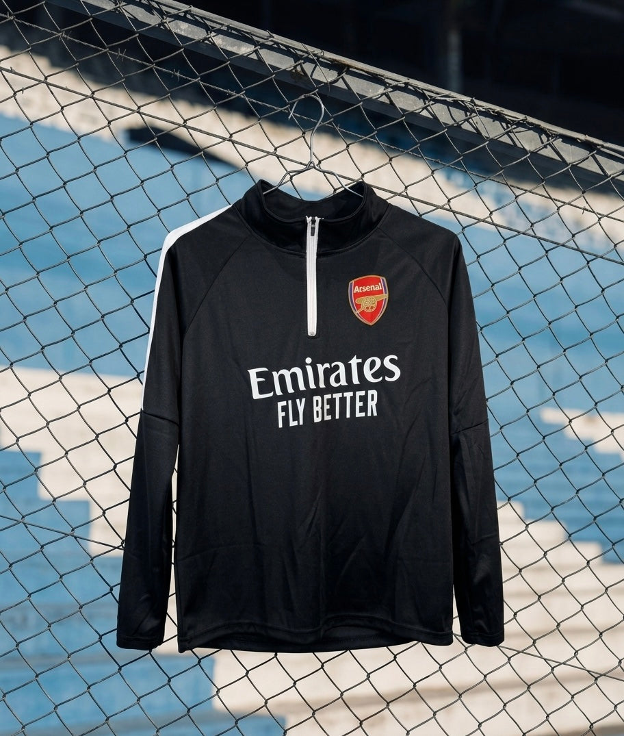 Arsenal F.C. Training Half-Zip Jersey - Long Sleeves - Black