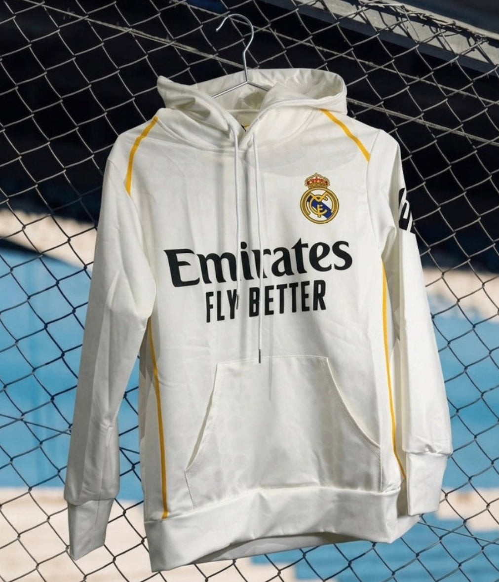Real Madrid Pullover Hoodie - White