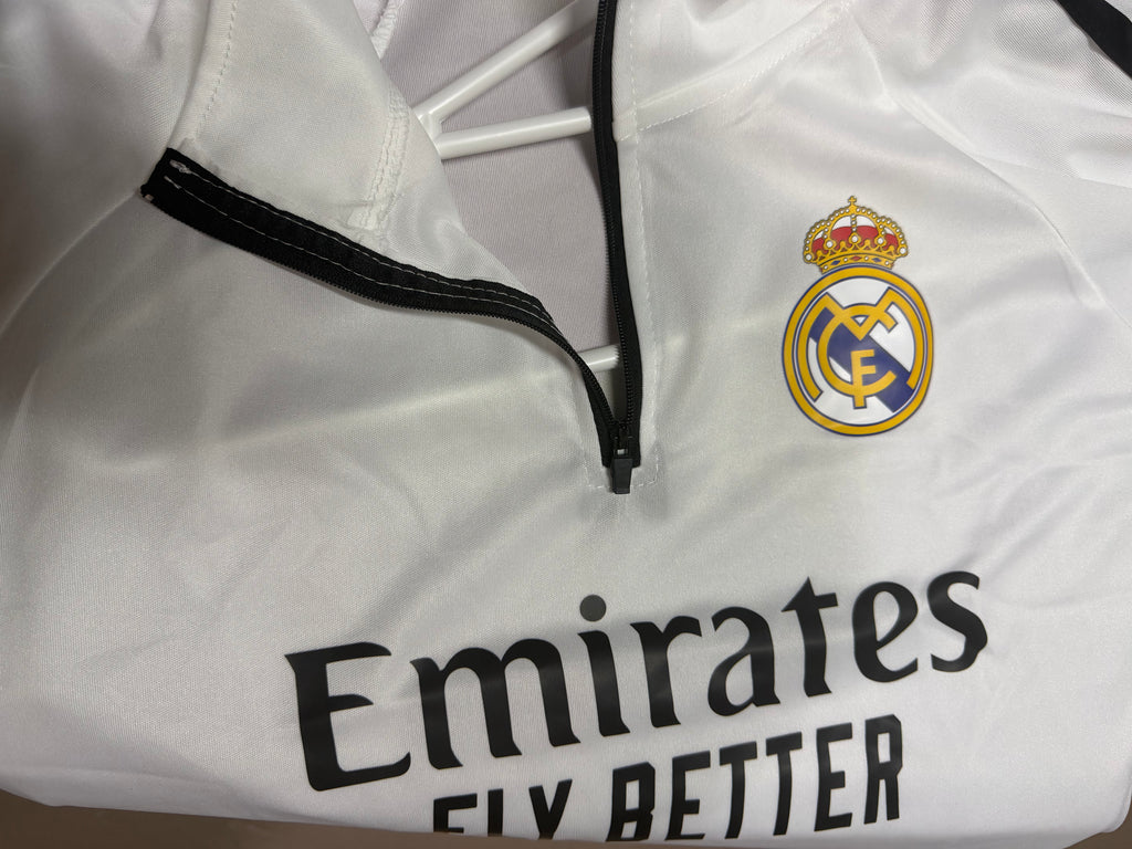 Real Madrid Training Half-Zip Jersey - Long Sleeves - White