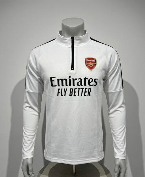 Arsenal F.C. Training Half-Zip Jersey - Long Sleeves - White