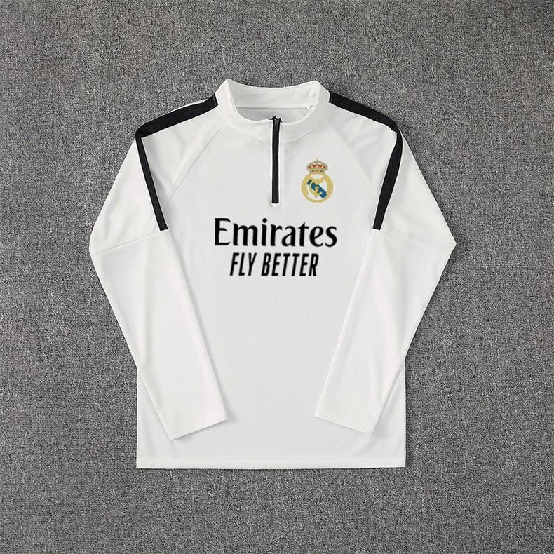 Real Madrid Training Half-Zip Jersey - Long Sleeves - White