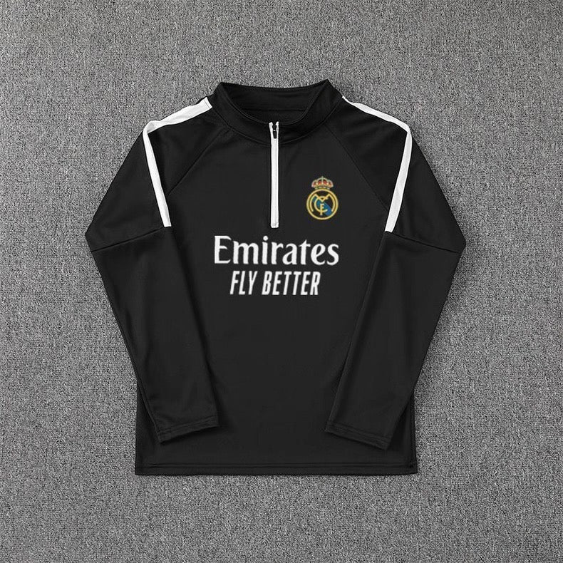 Real Madrid Training Half-Zip Jersey - Long Sleeves - Black