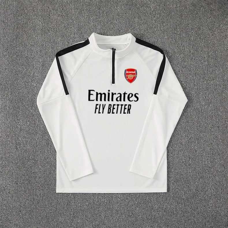 Arsenal F.C. Training Half-Zip Jersey - Long Sleeves - White